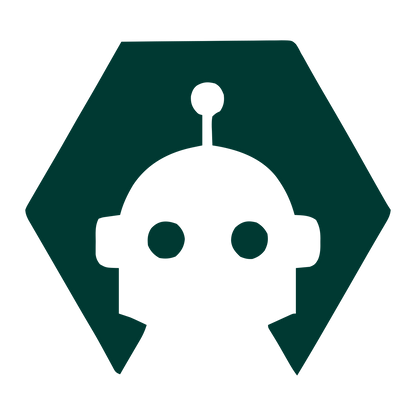 Negative Space Robot Logo #003932