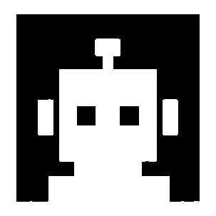 Pixel Robot Negative Space Logo