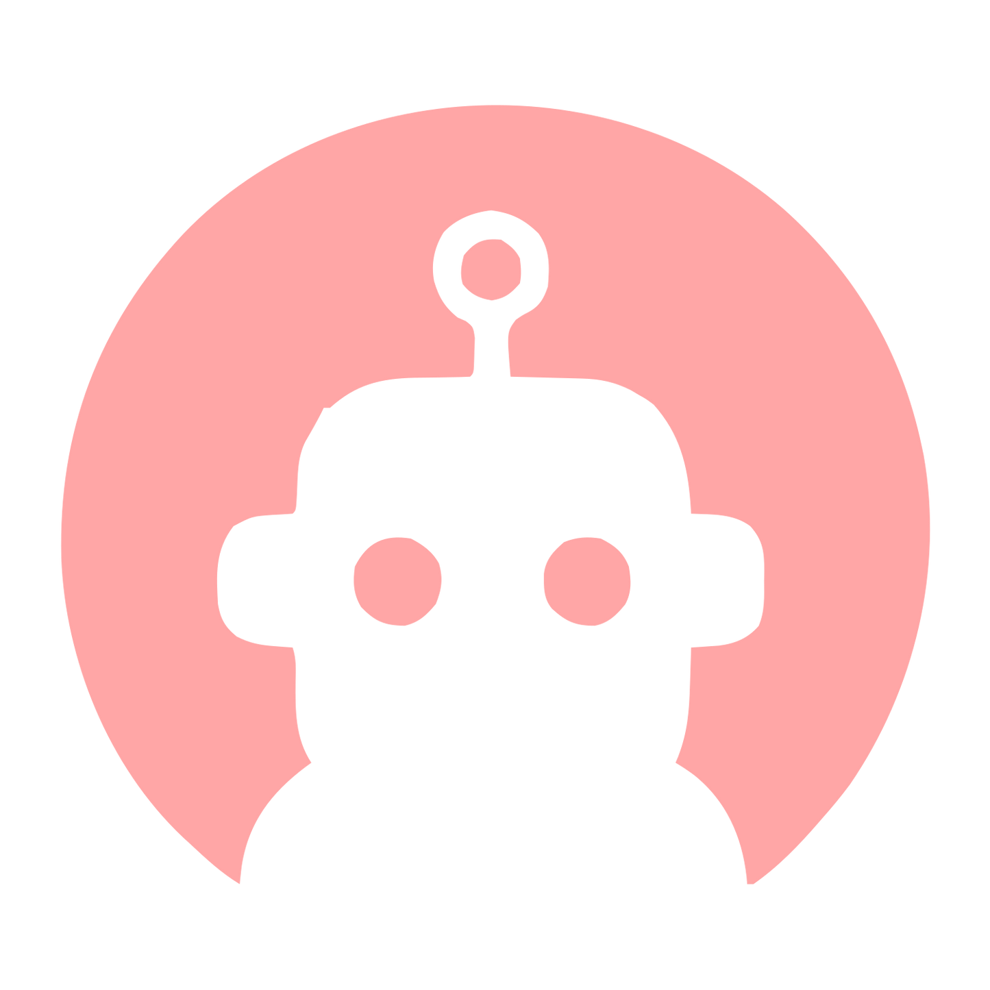 Robot Head Circle Logo #ffa6a6