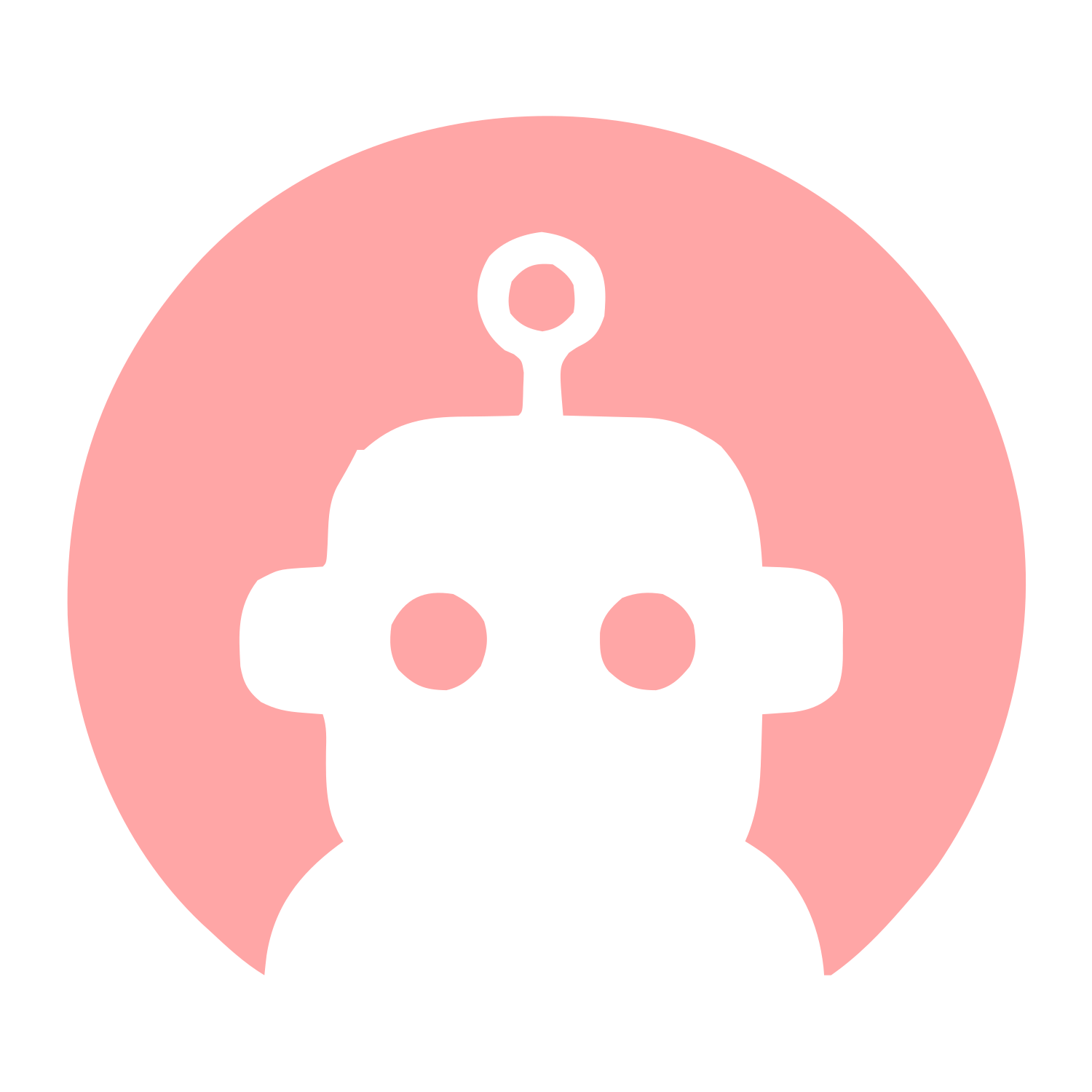 Robot Head Circle Logo #ffa6a6