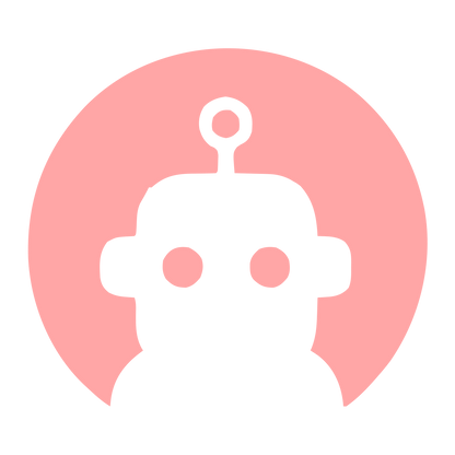 Robot Head Circle Logo #ffa6a6