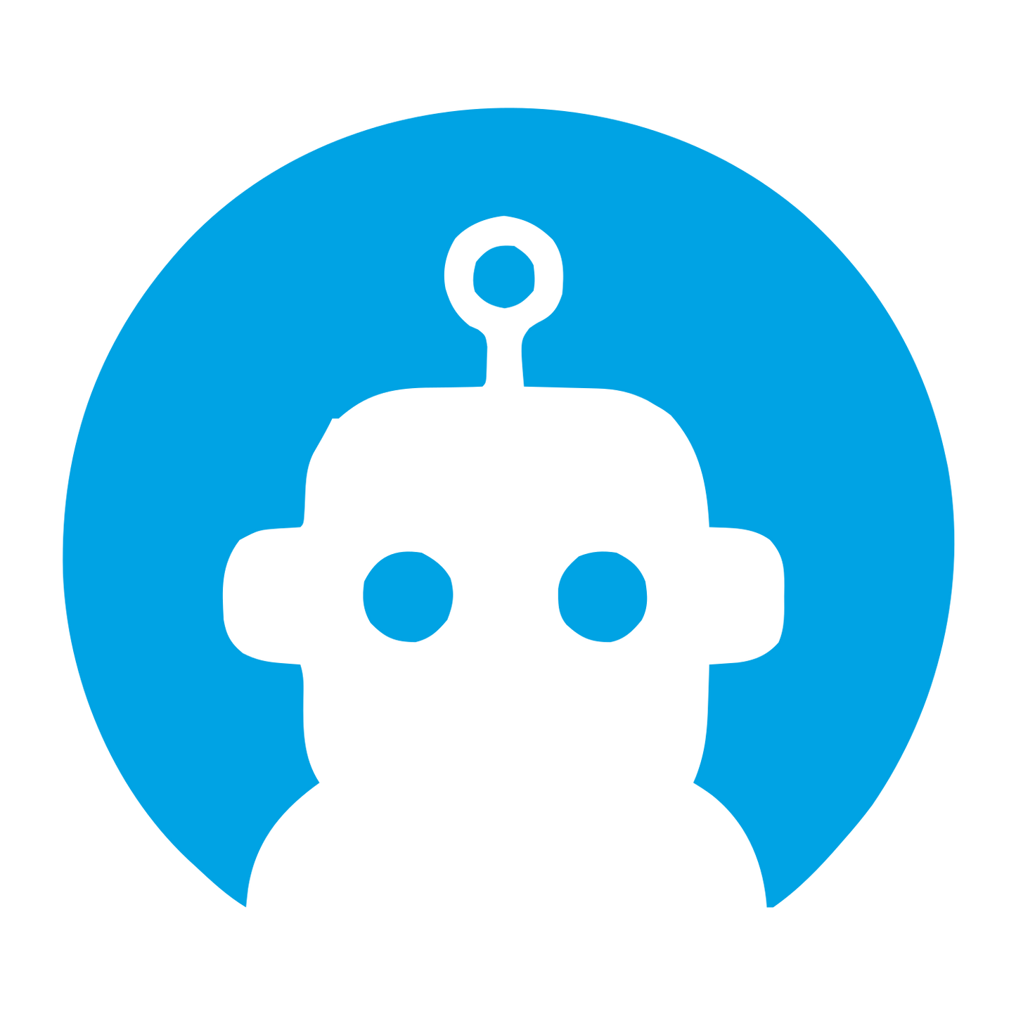 Robot Head Circle Logo #00a3e4