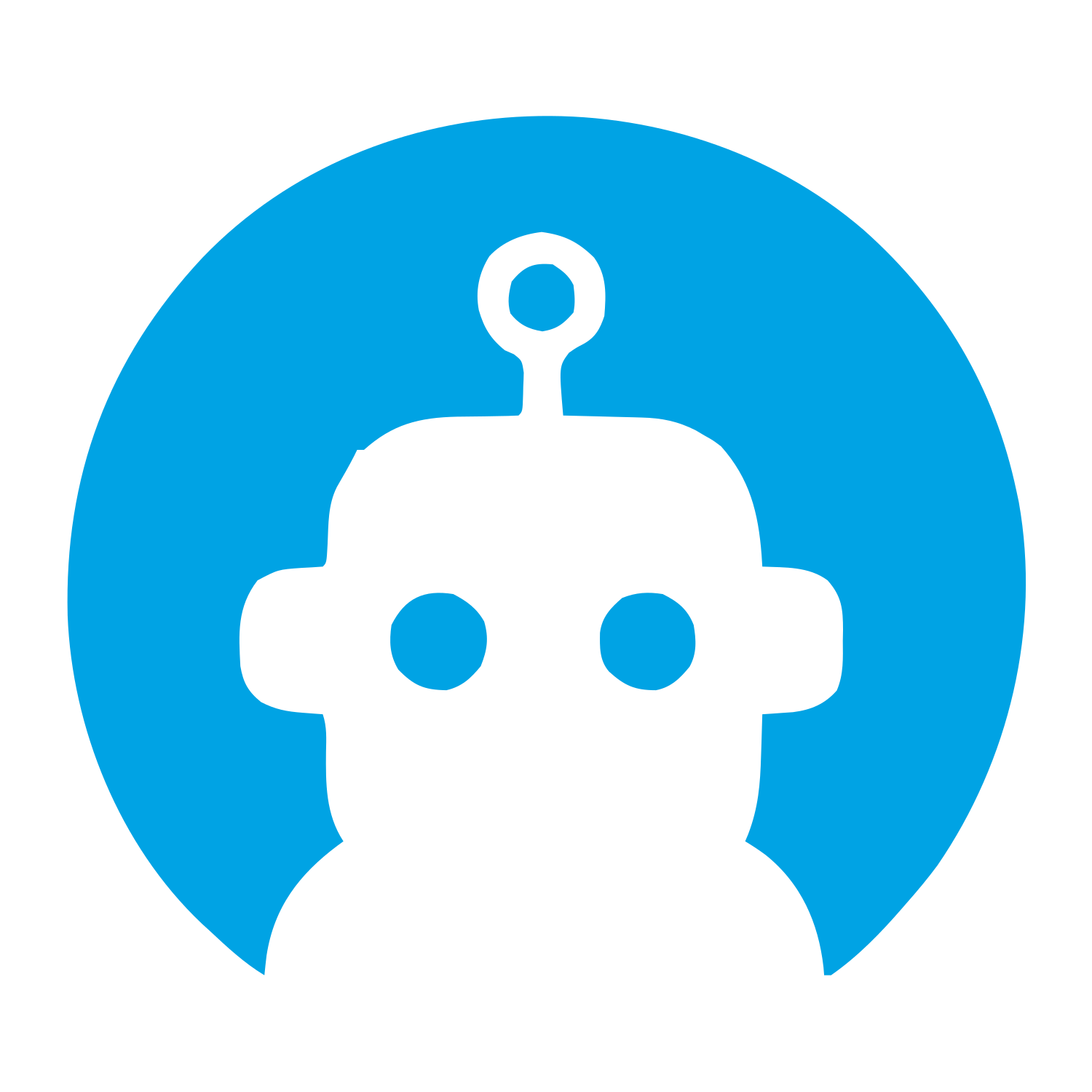Robot Head Circle Logo #00a3e4