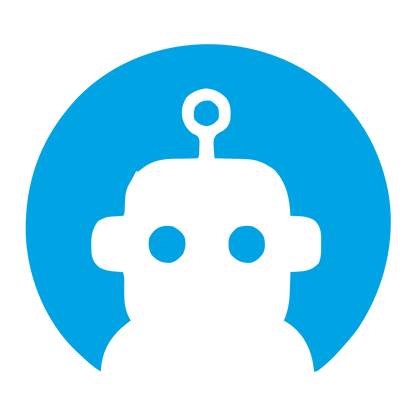 Robot Head Circle Logo #00a3e4