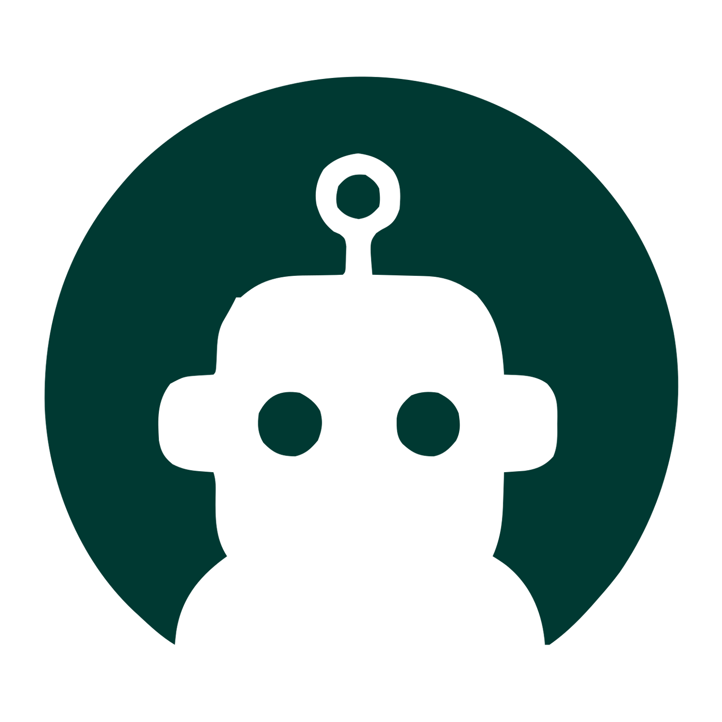 Robot Head Circle Logo #003932