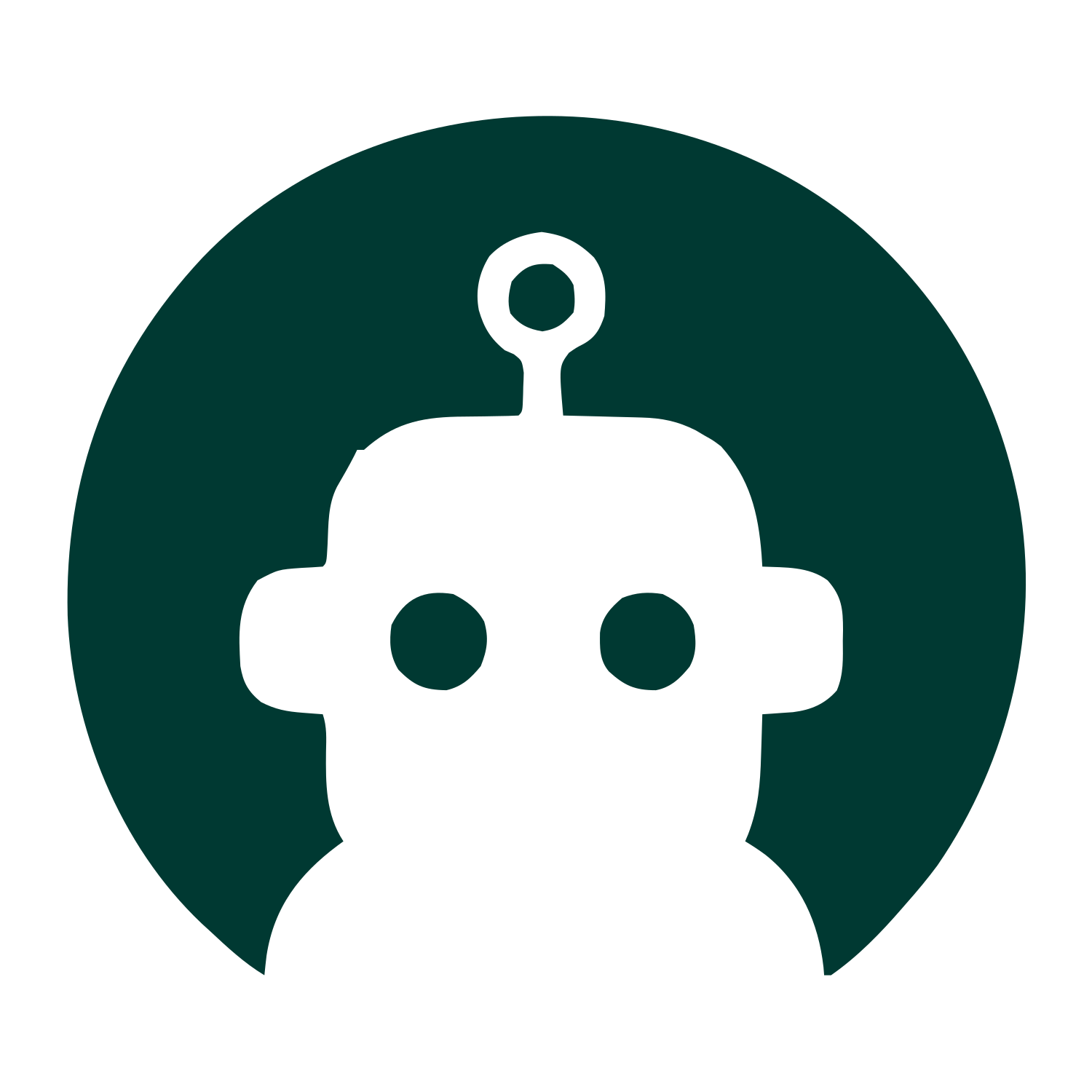 Robot Head Circle Logo #003932