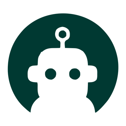 Robot Head Circle Logo #003932