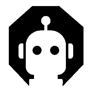 Robot Head Negative Space Logo