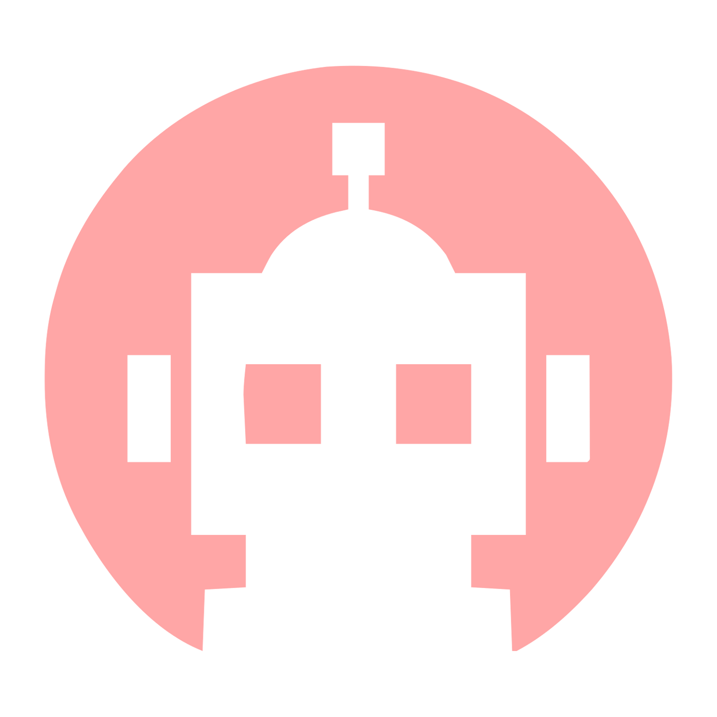Pixel Robot Head Logo #ffa6a6
