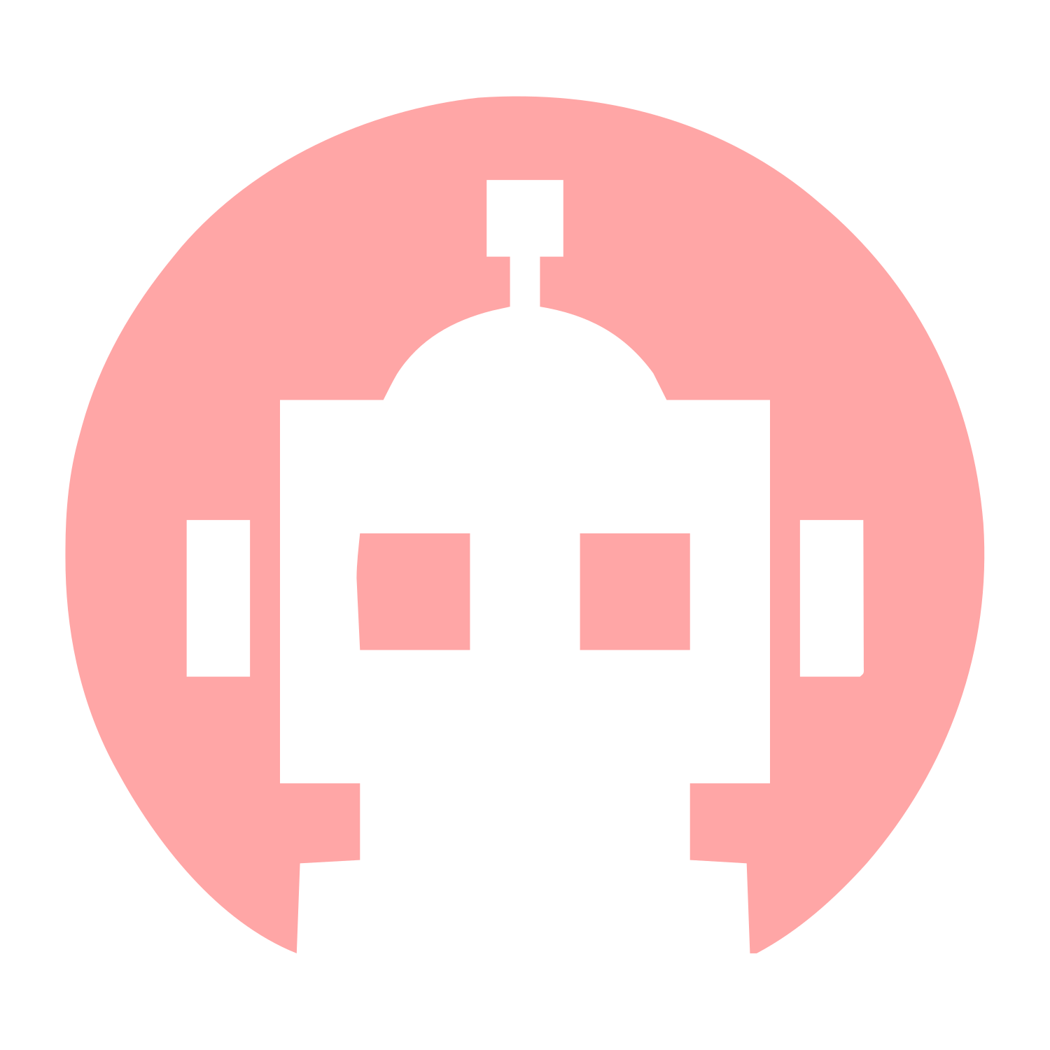 Pixel Robot Head Logo #ffa6a6