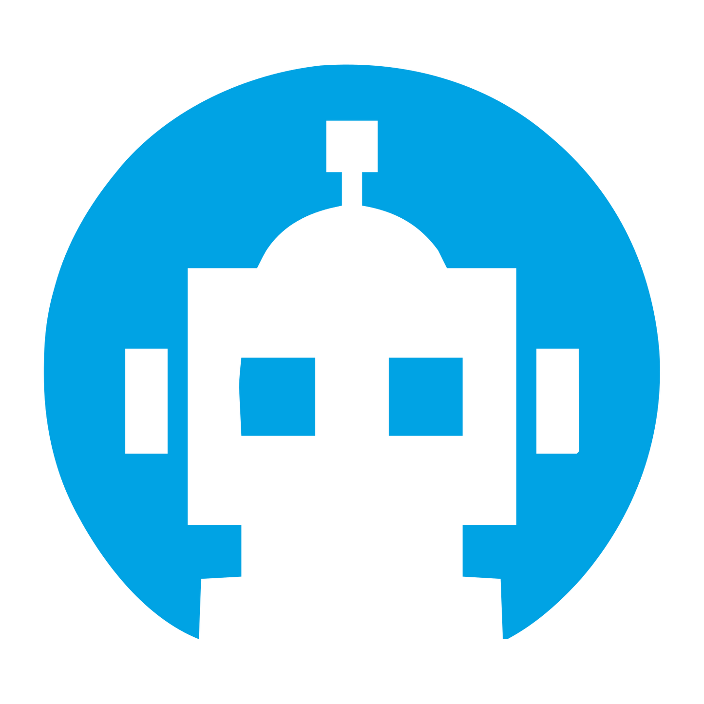 Pixel Robot Head Logo #00a3e4