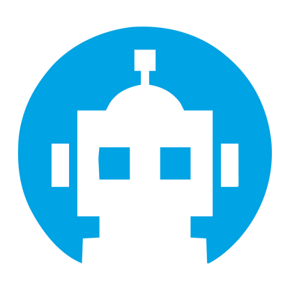 Pixel Robot Head Logo #00a3e4