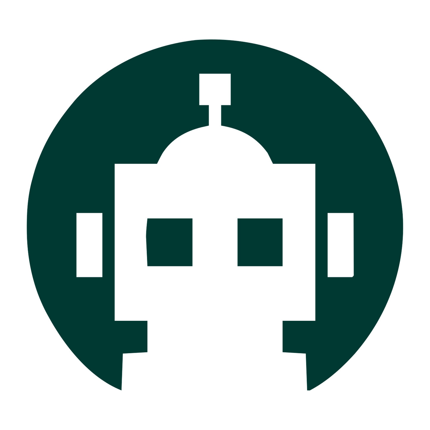 Pixel Robot Head Logo #003932