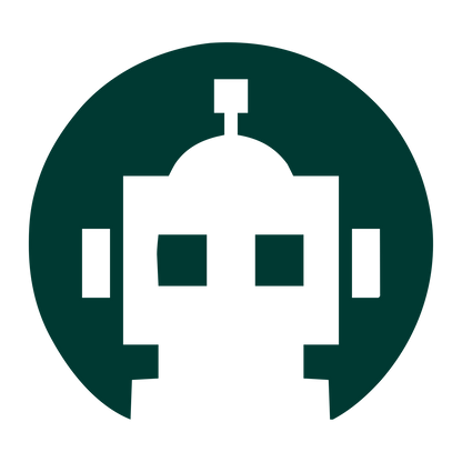 Pixel Robot Head Logo #003932