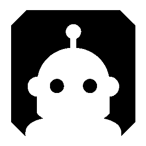 Negative Space Robot Logo