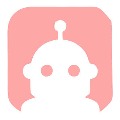 Negative Space Robot Logo #ffa6a6