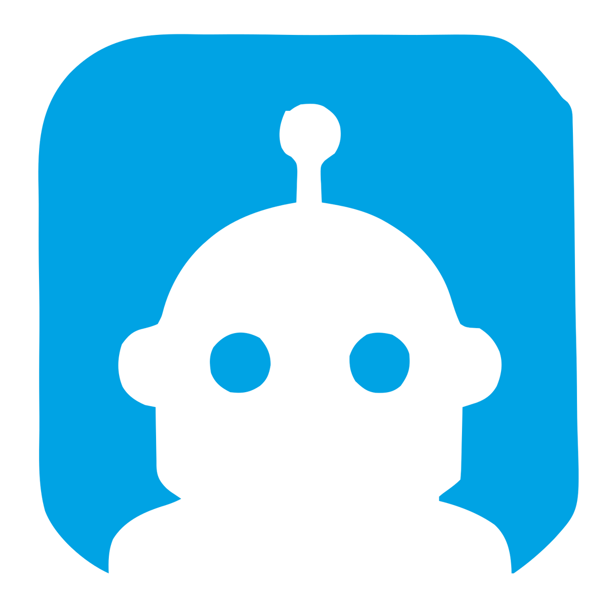 Negative Space Robot Logo #00a3e4
