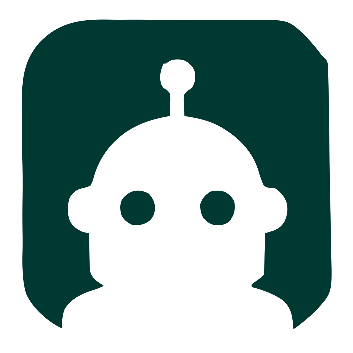 Negative Space Robot Logo #003932