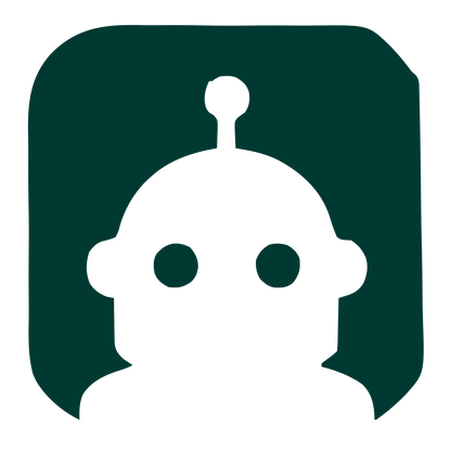 Negative Space Robot Logo #003932