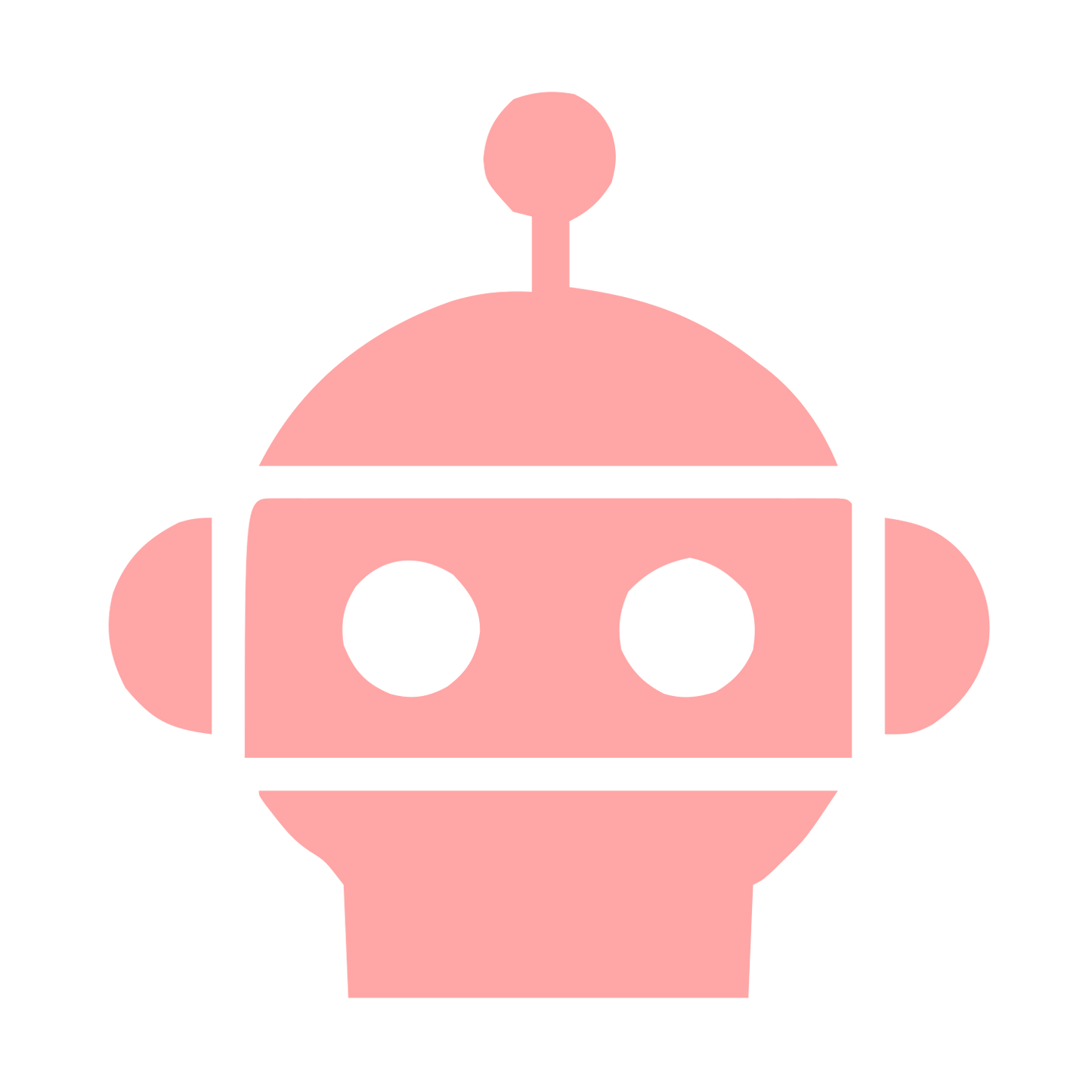 Bold Geometric Robot Head Logo #ffa6a6