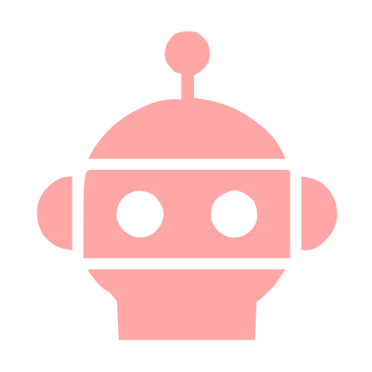 Bold Geometric Robot Head Logo #ffa6a6