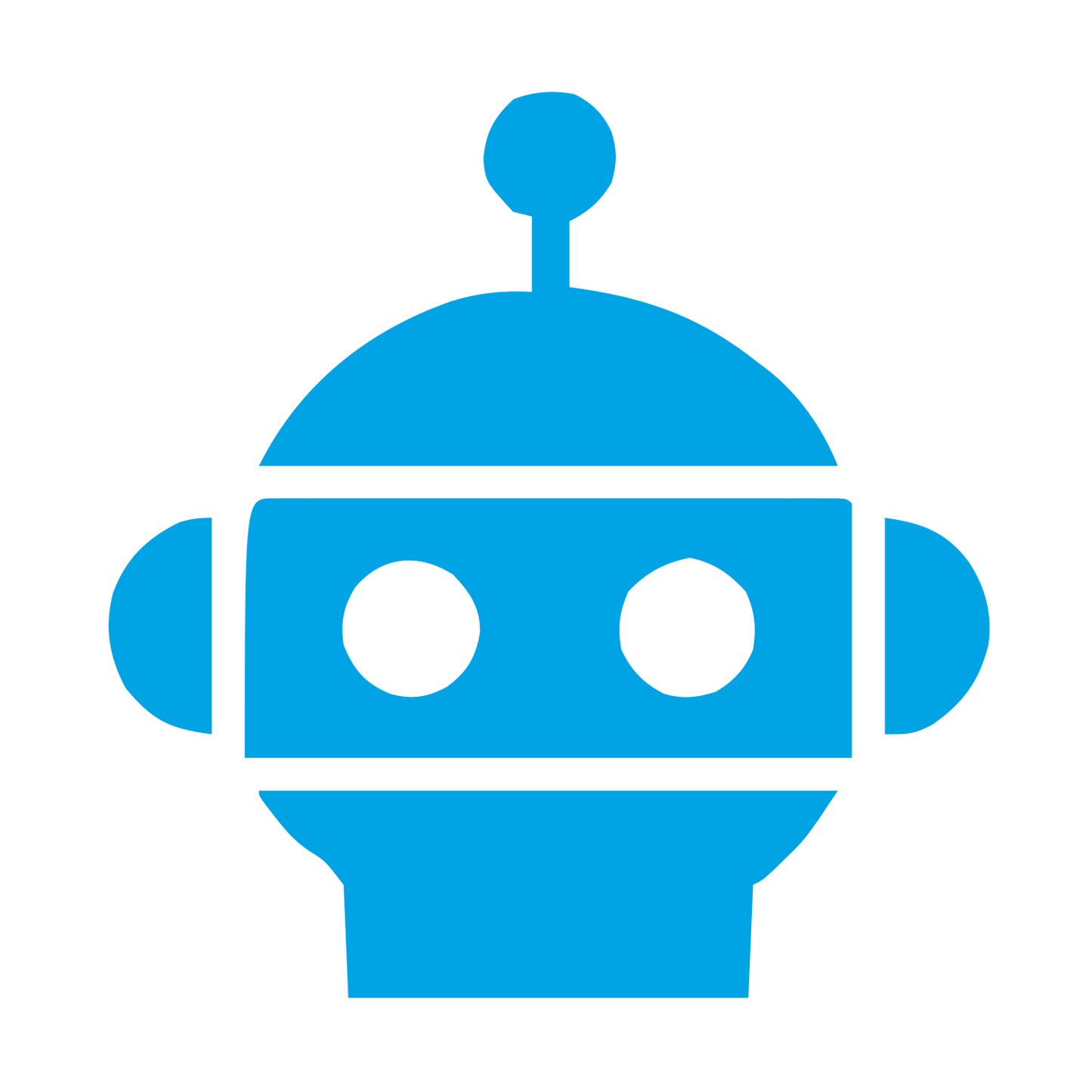 Bold Geometric Robot Head Logo #00a3e4