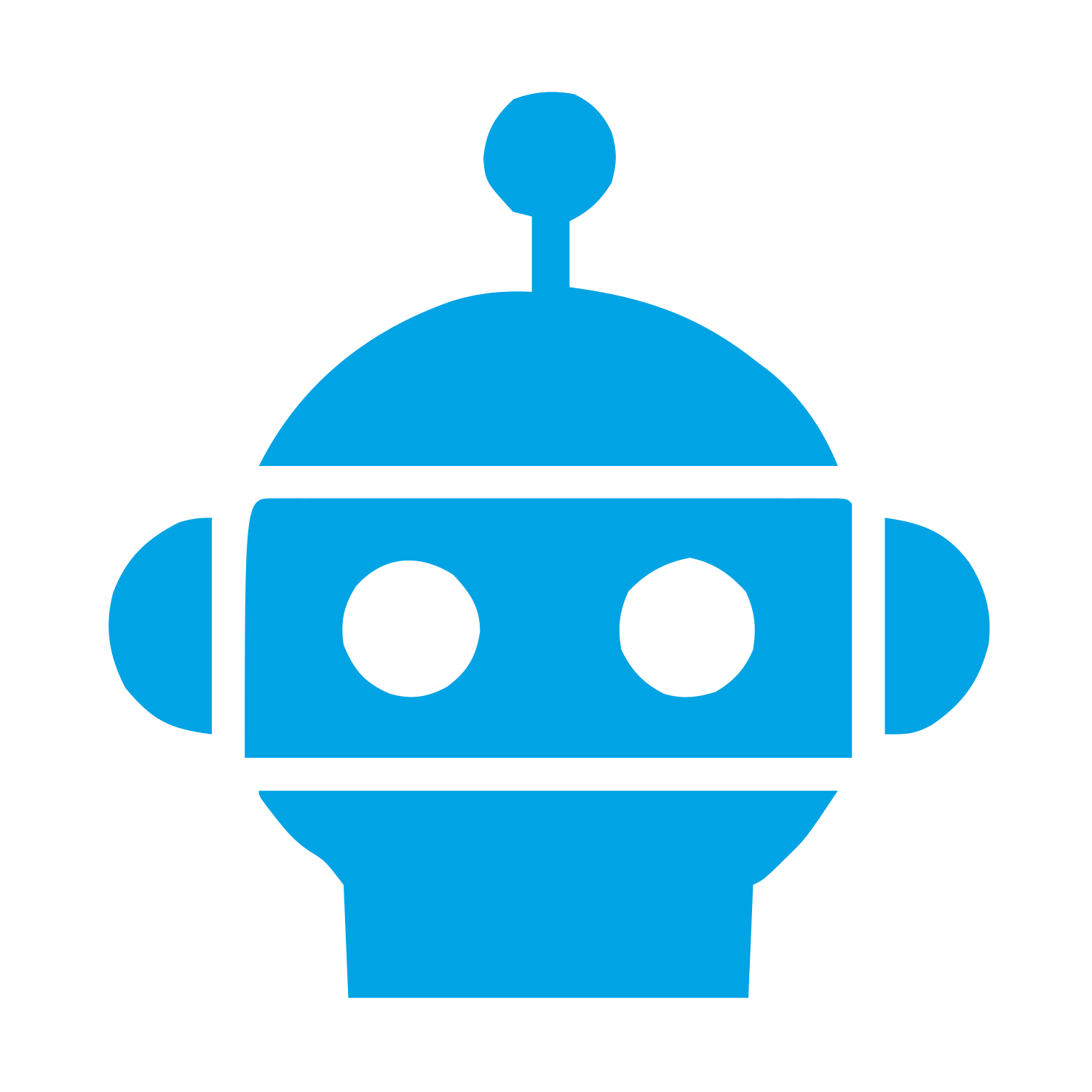 Bold Geometric Robot Head Logo #00a3e4