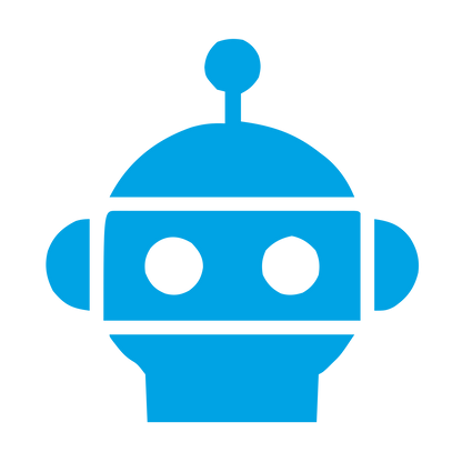 Bold Geometric Robot Head Logo #00a3e4