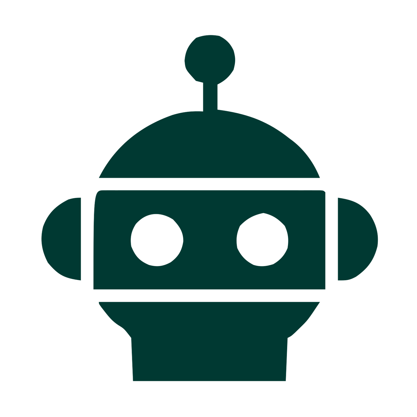 Bold Geometric Robot Head Logo #003932
