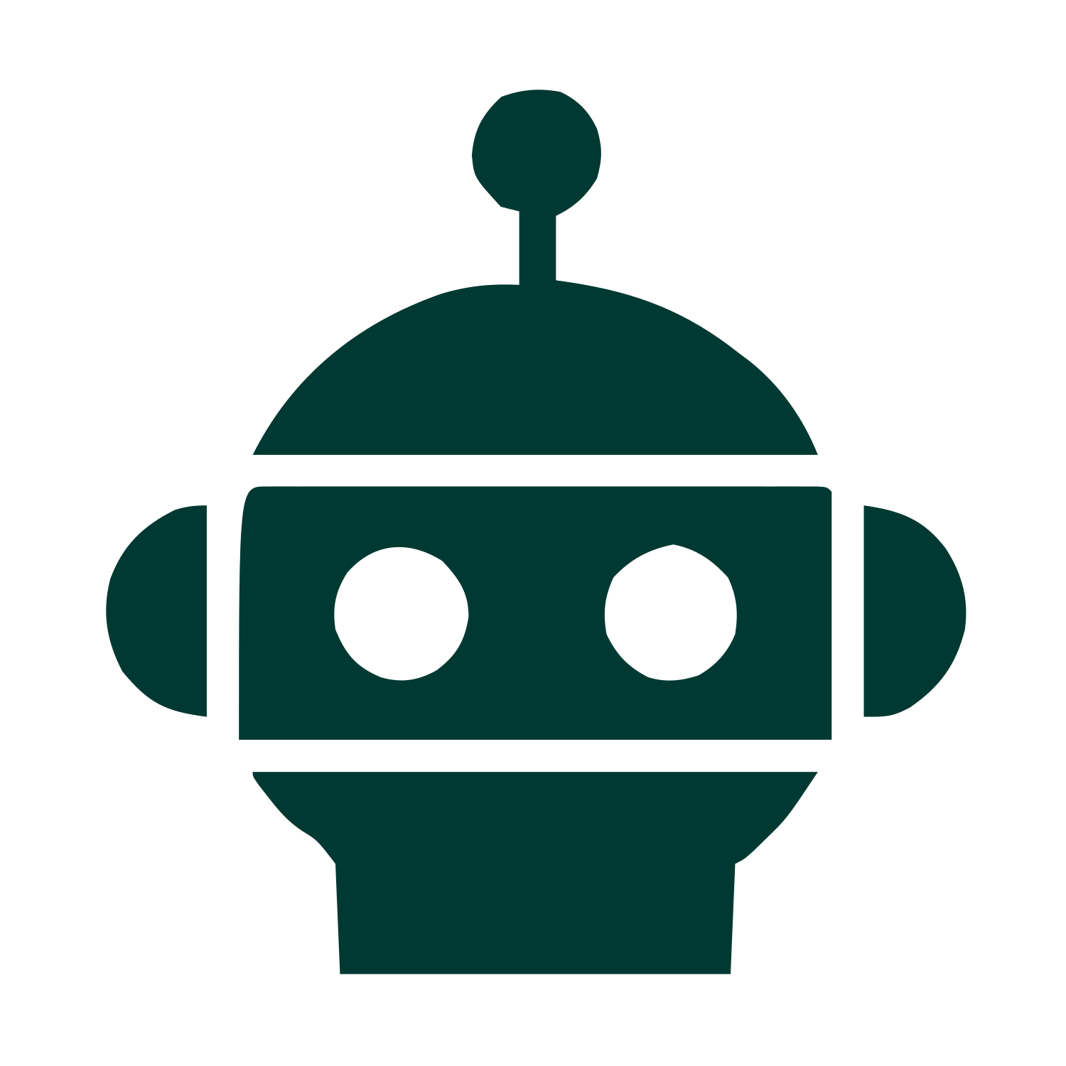 Bold Geometric Robot Head Logo #003932