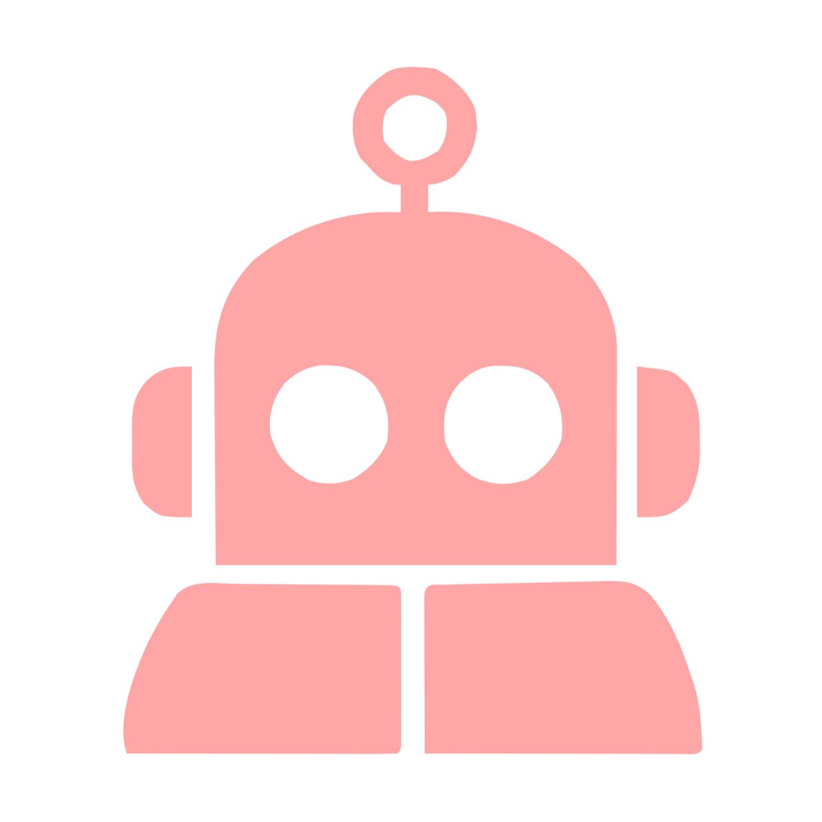 Bold Robot Head Logo #ffa6a6