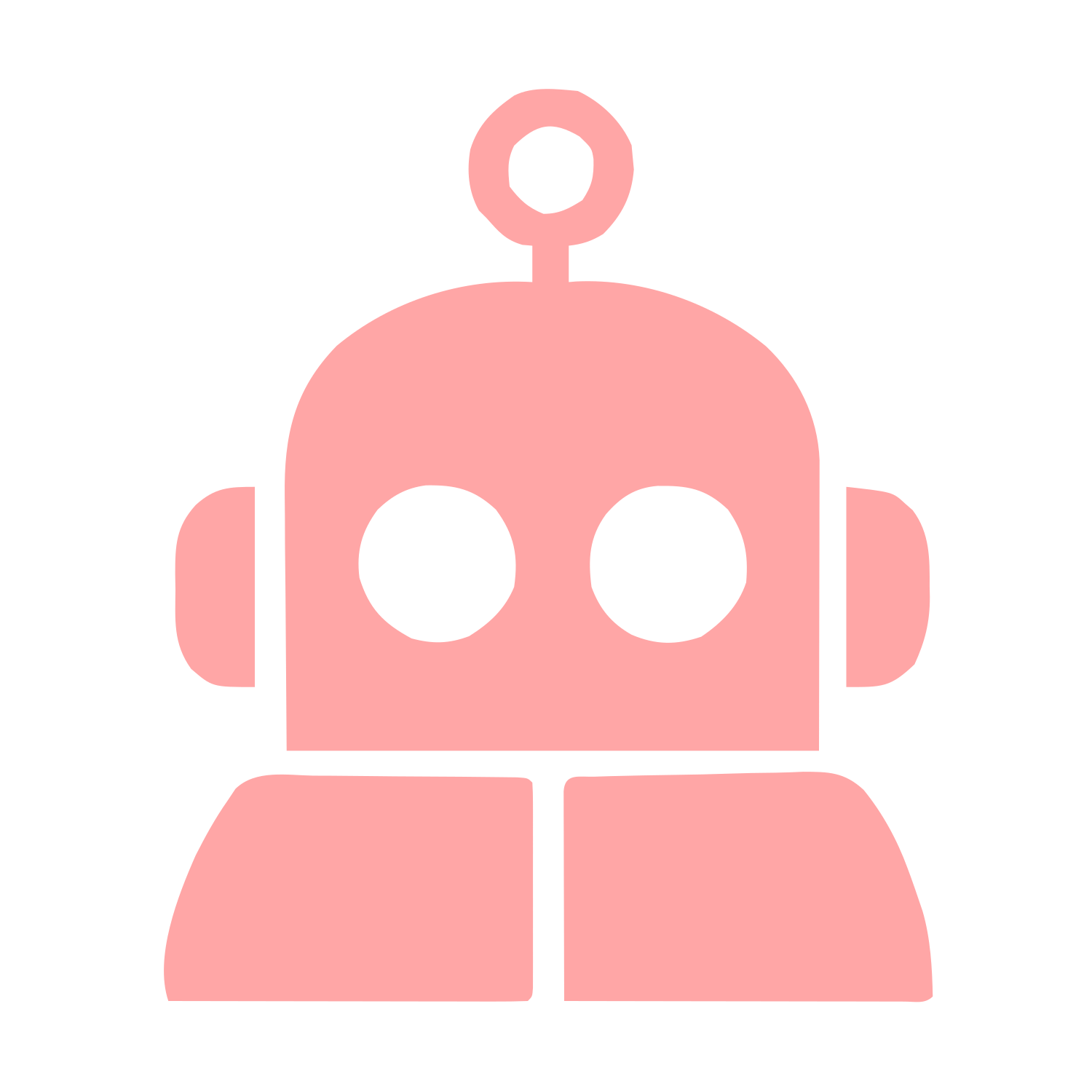 Bold Robot Head Logo #ffa6a6