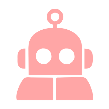 Bold Robot Head Logo #ffa6a6