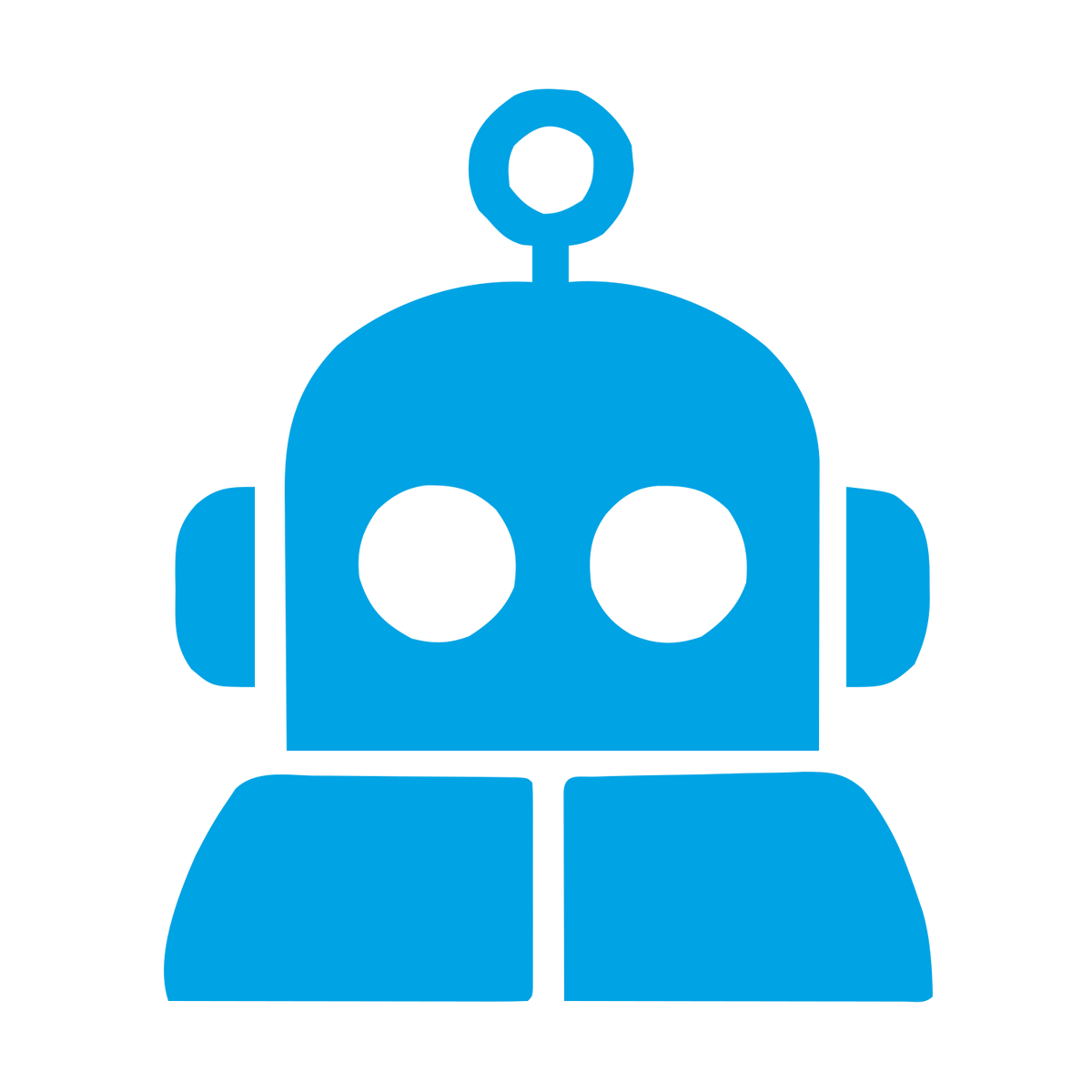 Bold Robot Head Logo #00a3e4