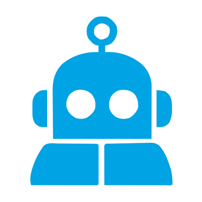 Bold Robot Head Logo #00a3e4