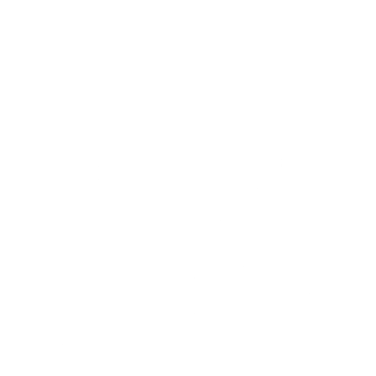 Bold Robot Head Logo #ffffff