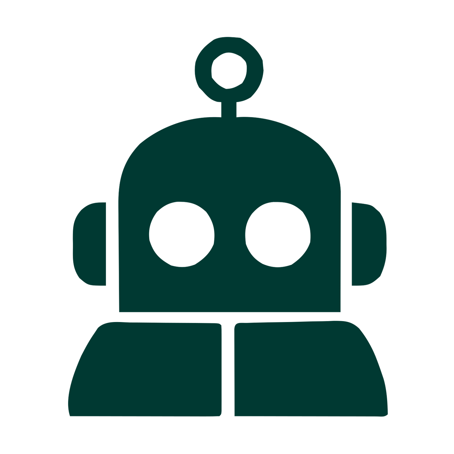 Bold Robot Head Logo #003932