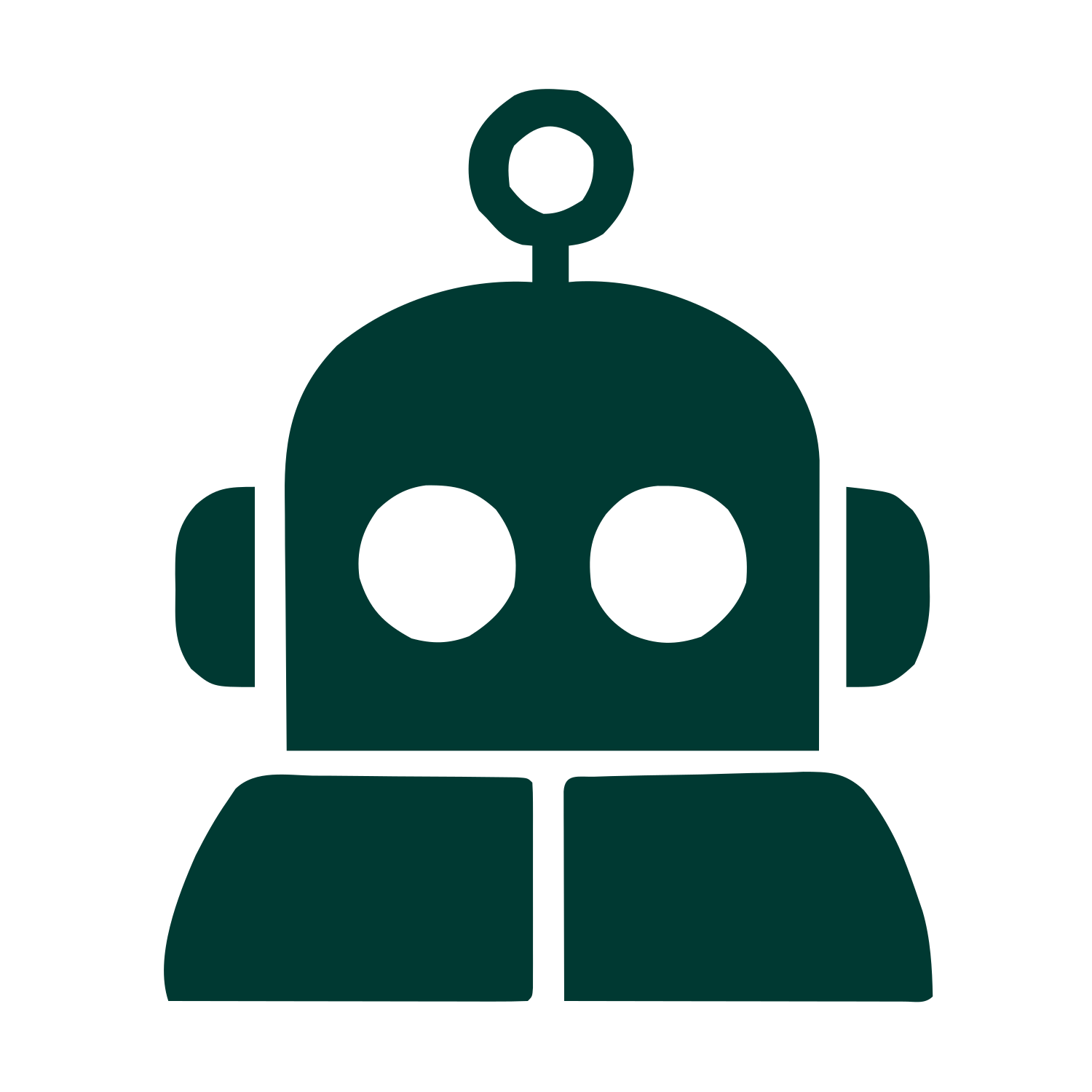 Bold Robot Head Logo #003932