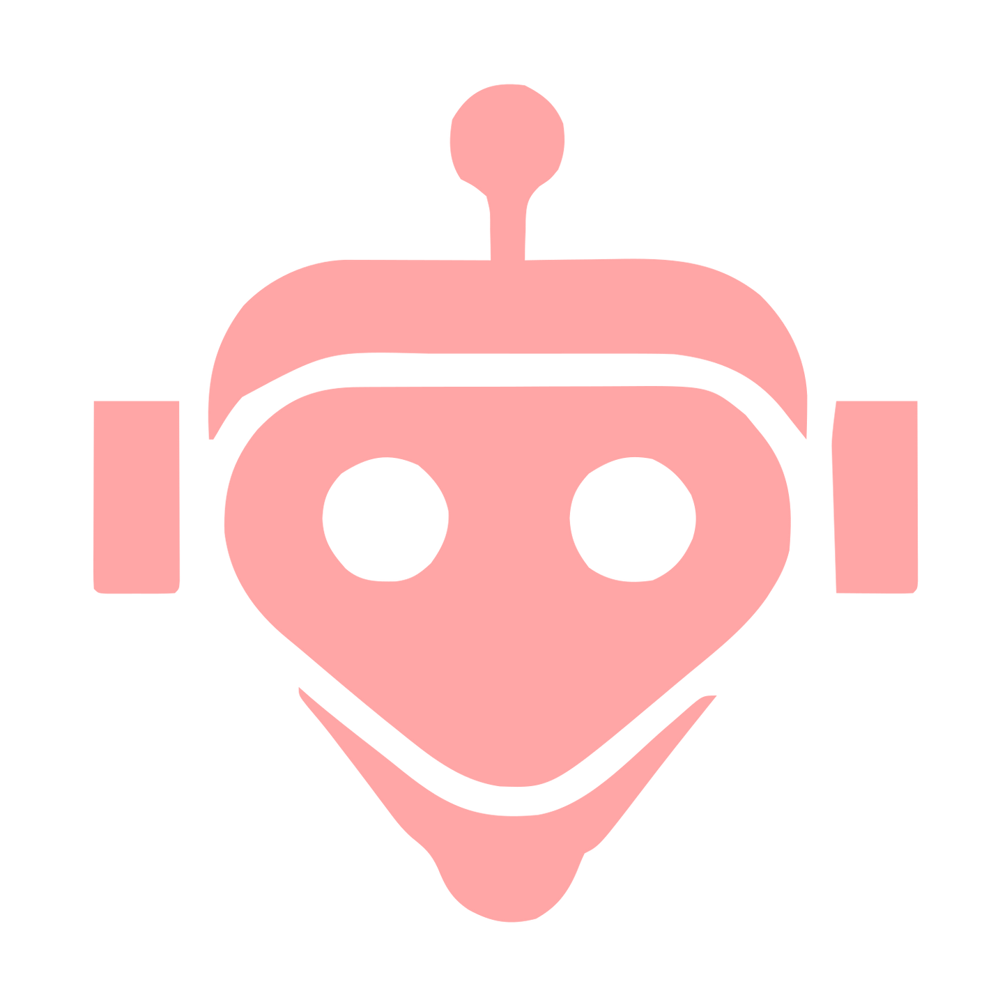Bold Geometric Robot Head Logo #ffa6a6