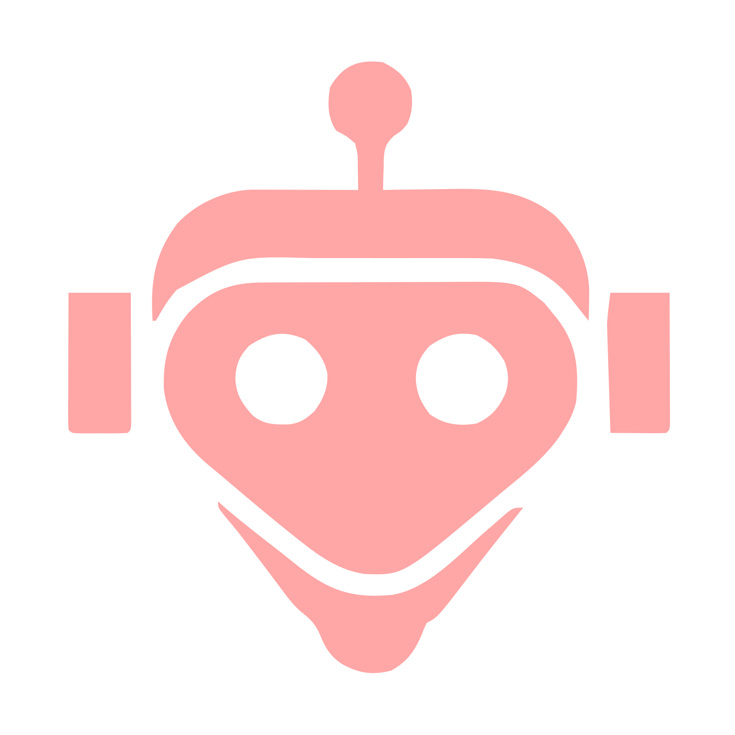 Bold Geometric Robot Head Logo #ffa6a6