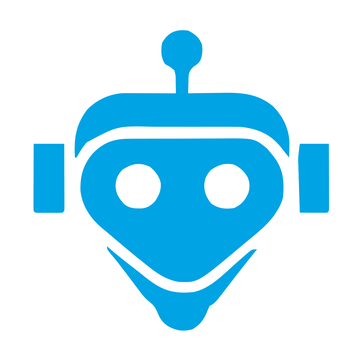 Bold Geometric Robot Head Logo #00a3e4