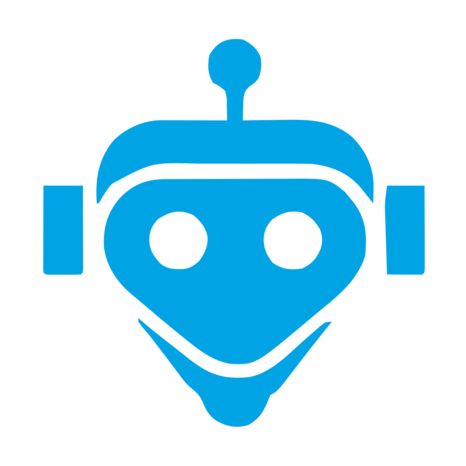 Bold Geometric Robot Head Logo #00a3e4