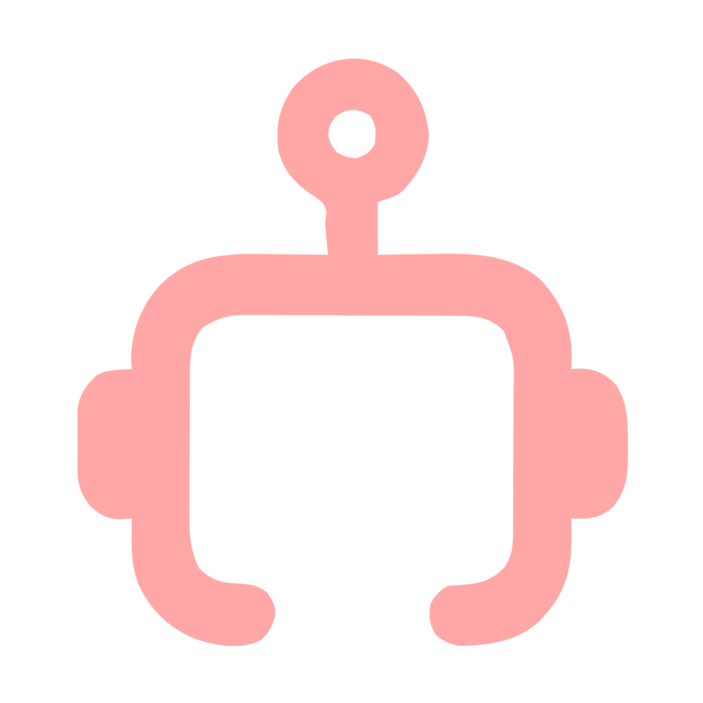 Monoline Robot Head Logo #ffa6a6