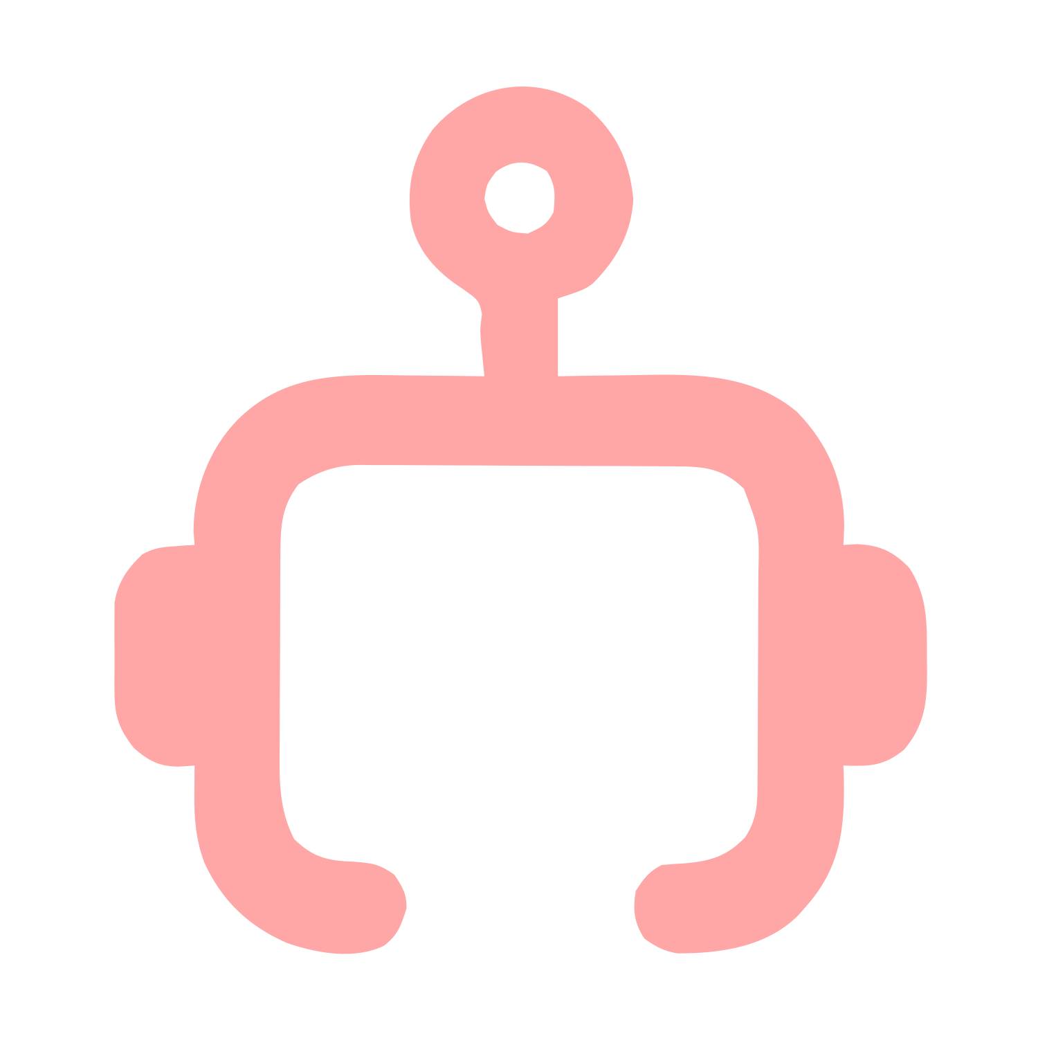 Monoline Robot Head Logo #ffa6a6