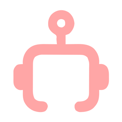 Monoline Robot Head Logo #ffa6a6