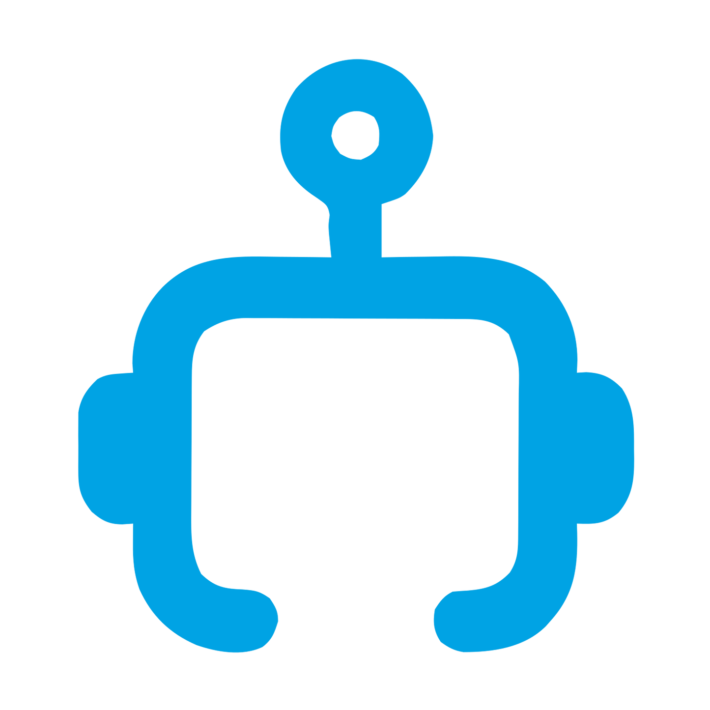 Monoline Robot Head Logo #00a3e4