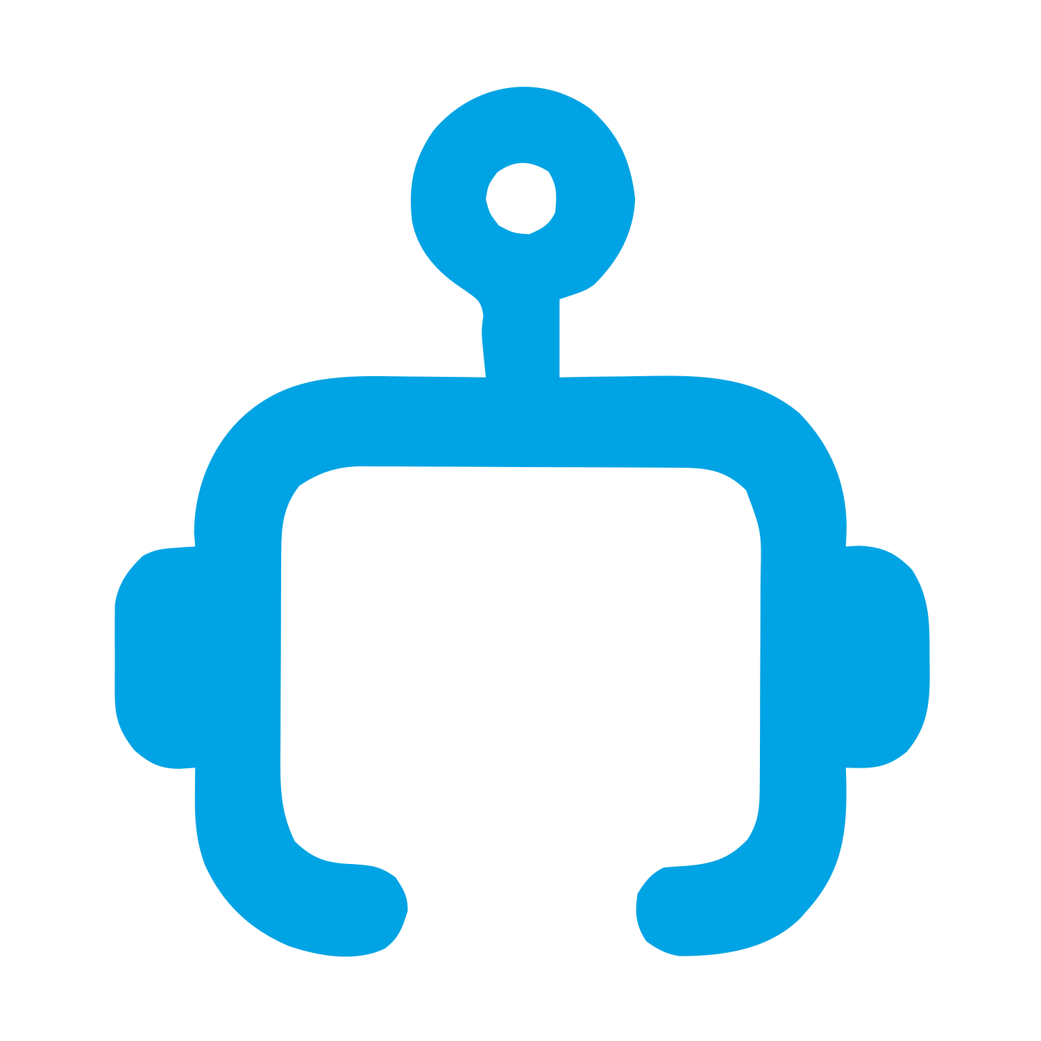 Monoline Robot Head Logo #00a3e4
