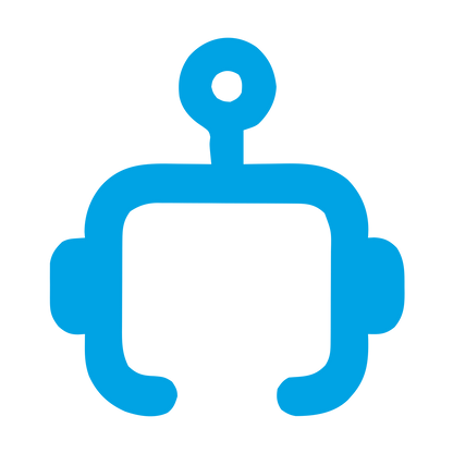 Monoline Robot Head Logo #00a3e4
