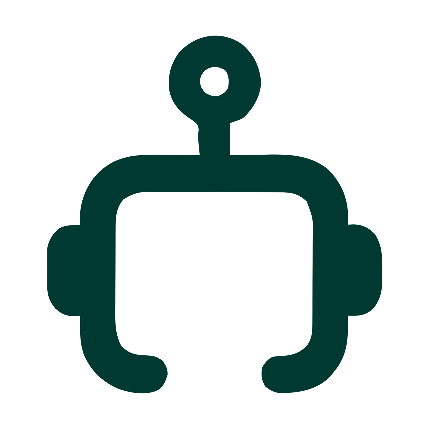 Monoline Robot Head Logo #003932