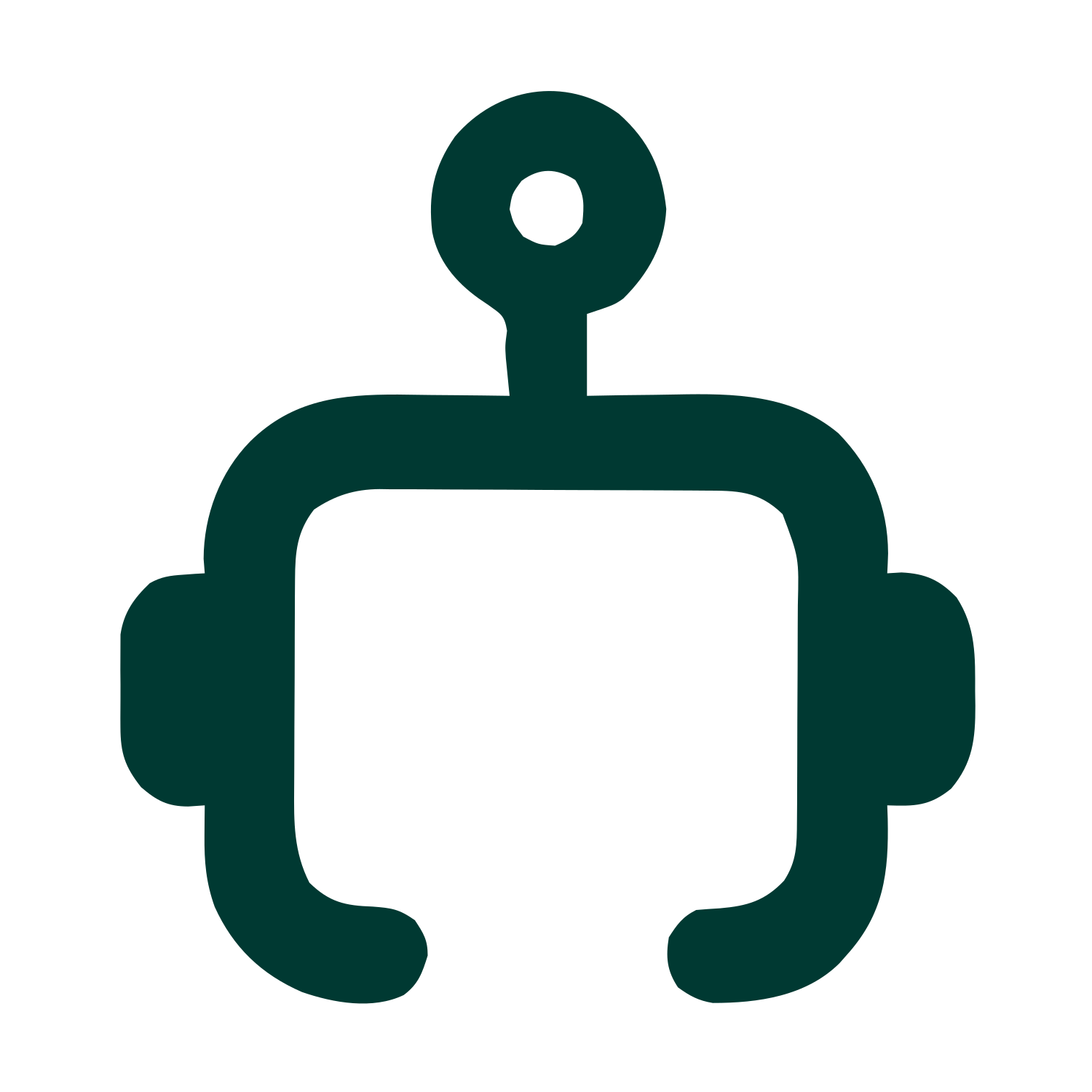 Monoline Robot Head Logo #003932